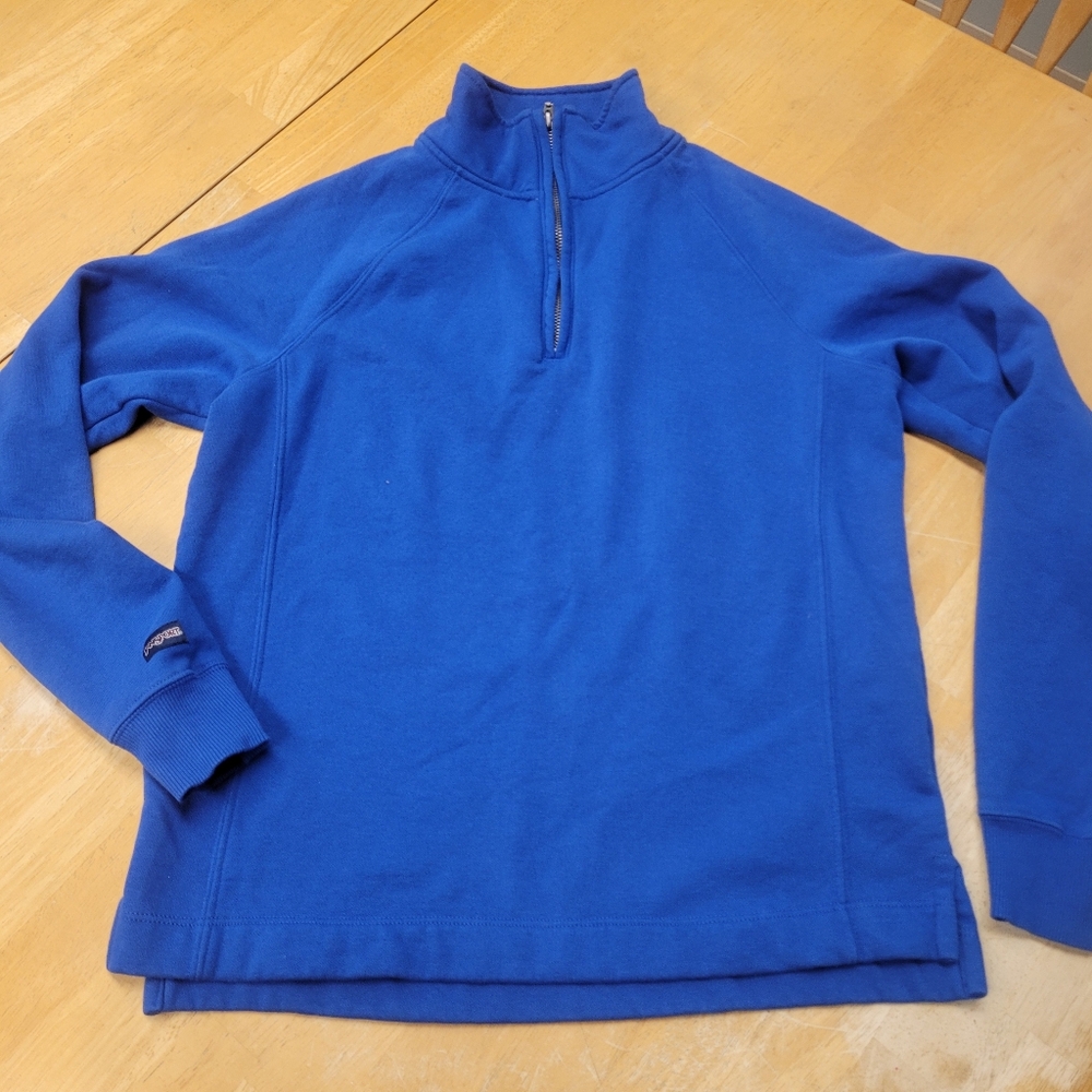 Quarter Zip Sweatshirt Blue Jansport Women's Medium
